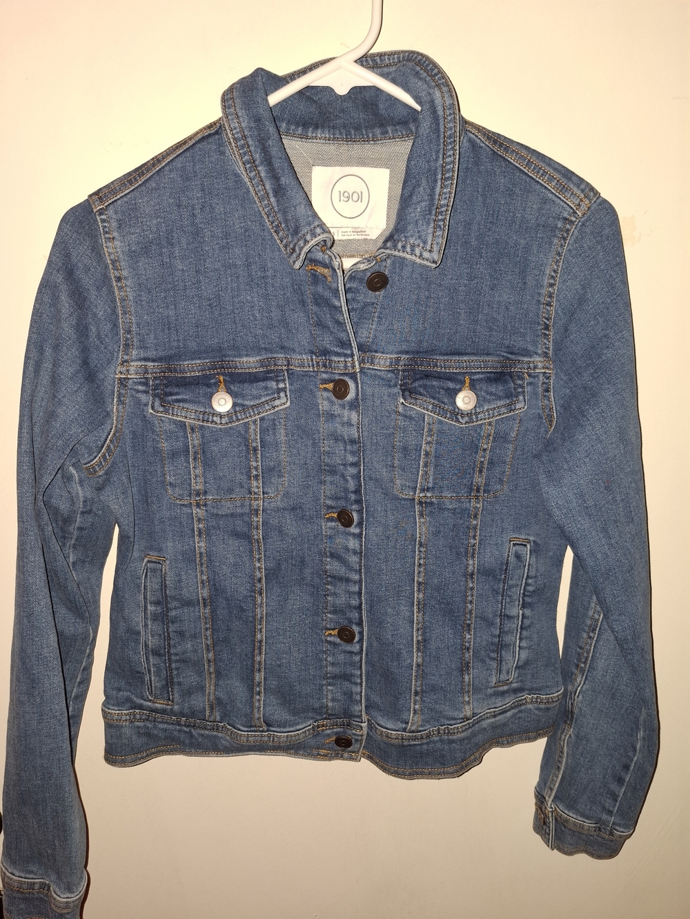 1901 Classic Medium Blue Denim Jacket NORDSTROM